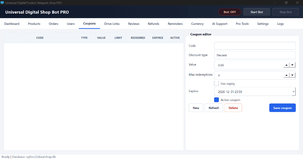 Universal Digital Shop Bot PRO - 1 Month screenshot 4