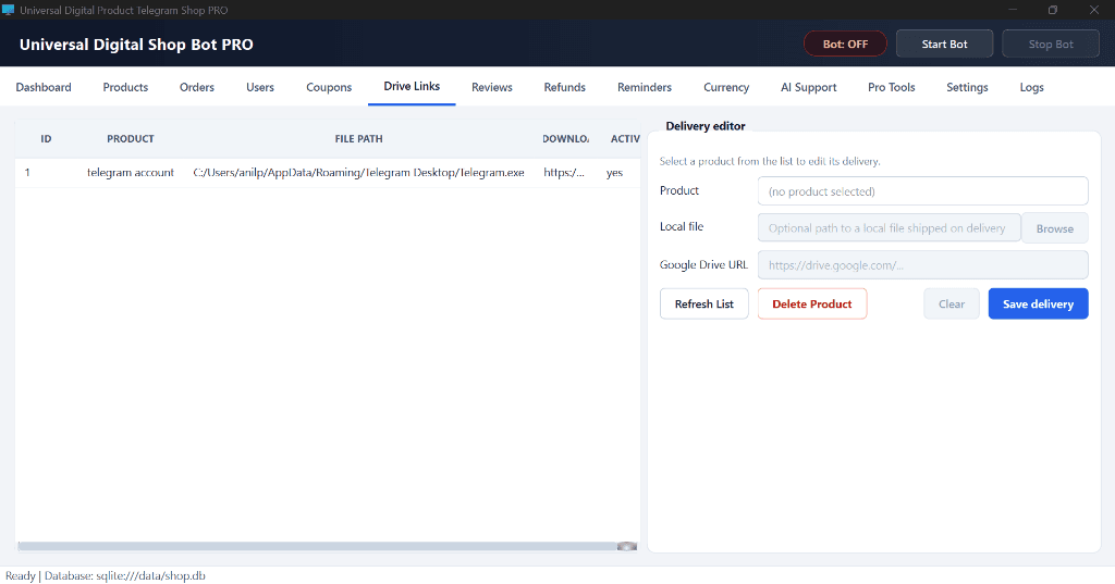 Universal Digital Shop Bot PRO - 1 Month screenshot 5