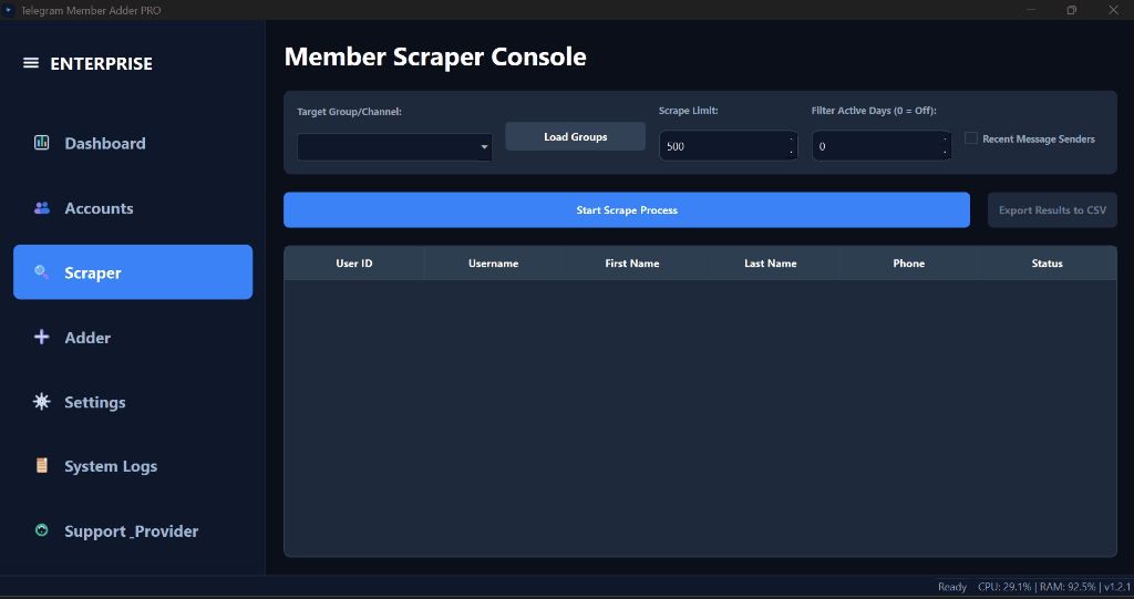 Telegram Member Adder & Scraper PRO - 1 Month screenshot 3