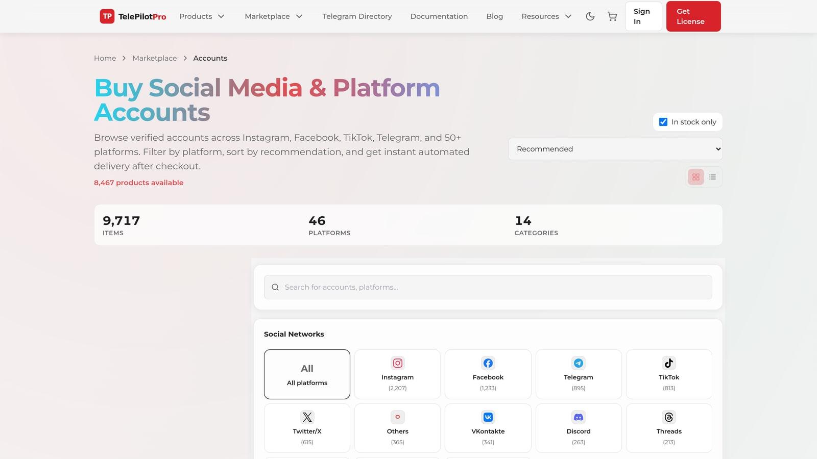Inside the TelePilot Pro Marketplace: Accounts, Email, Proxies and SMM