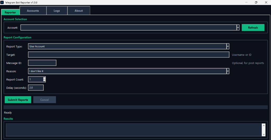 Telegram Report PRO software screenshot for Telegram member growth workflows