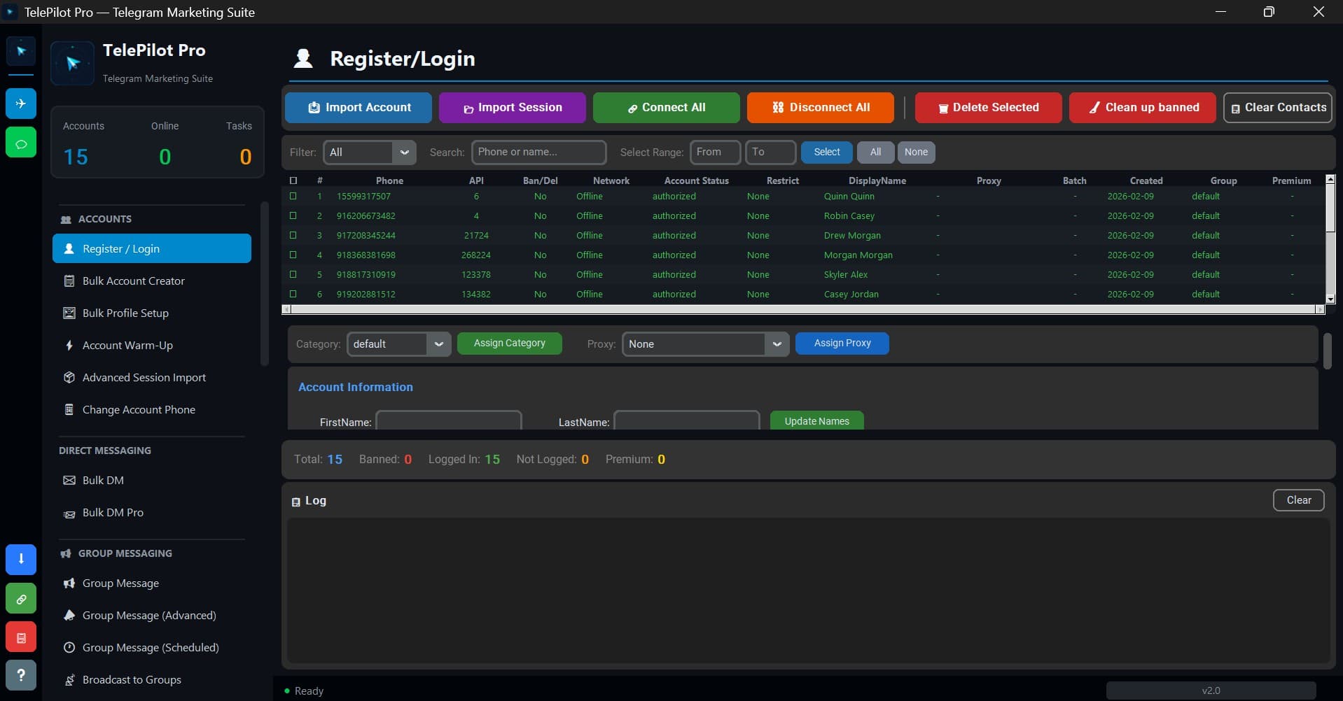 Product interface screenshot