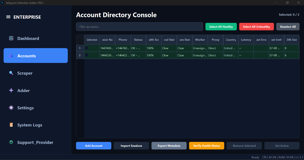 Member scraping and account role configuration